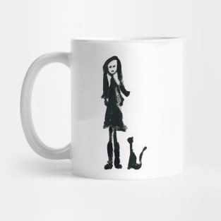 Stick girl (I/IV) and Cat (cut-out) Mug